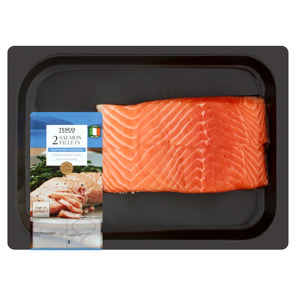 Tesco Skin On Boneless Salmon Fillets 220G