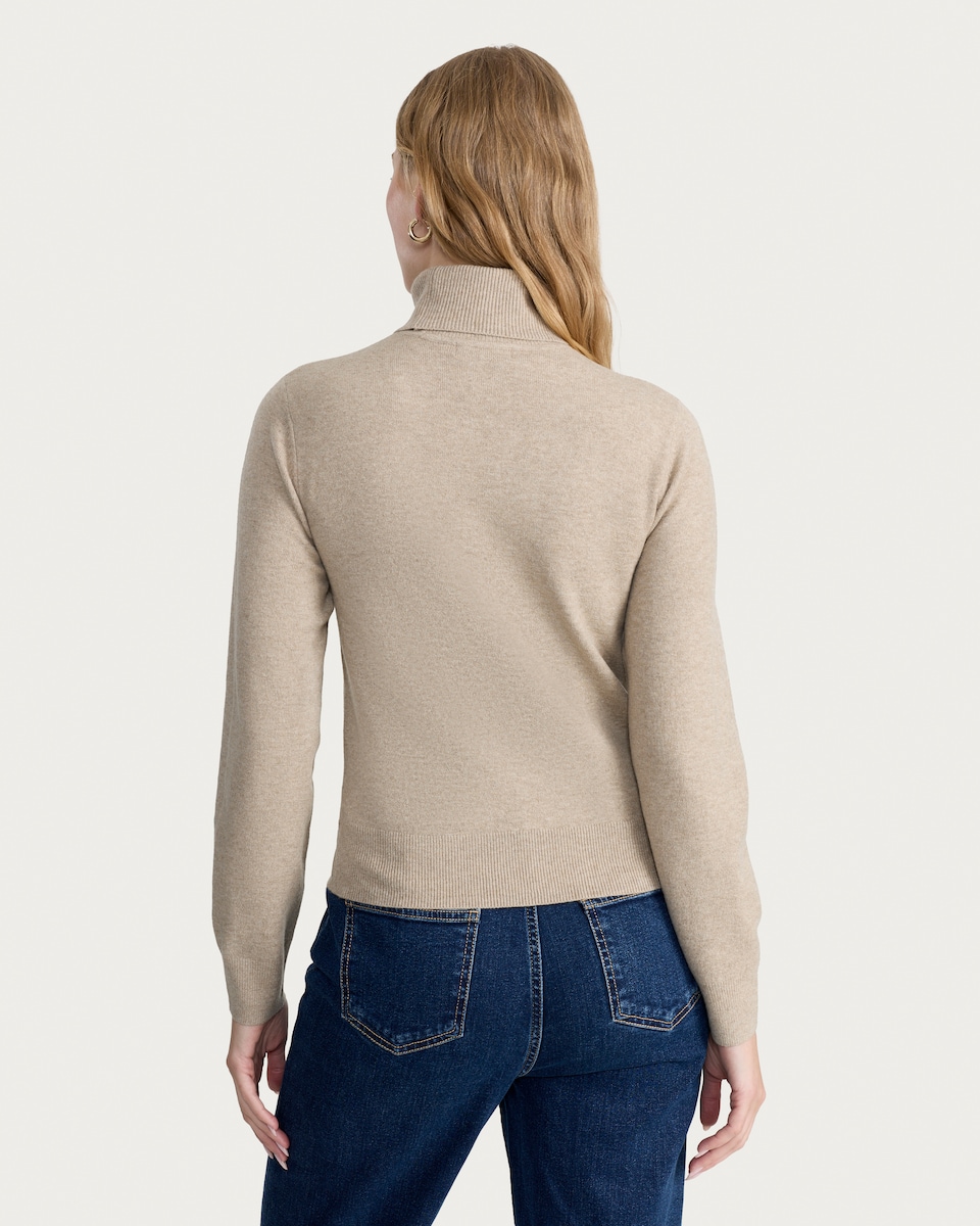 image 1 of F&F Knitted Roll Neck Jumper in Mink