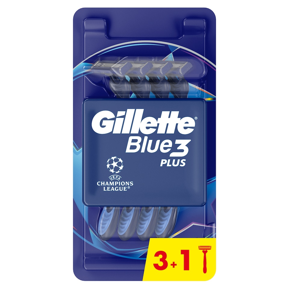 image 1 of Gillette Blue3 Plus Comfort, Disposable Razors For Men, 4-Pack Razors