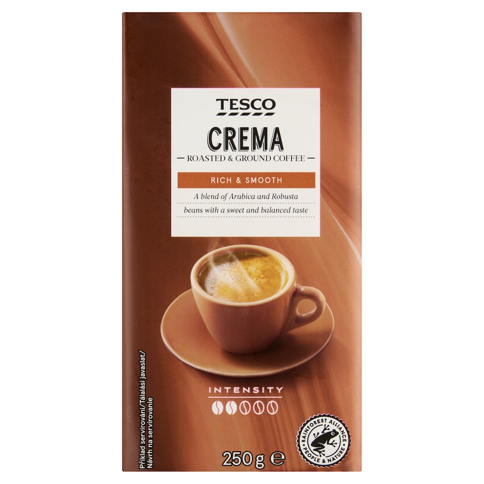 Tesco Crema směs pražené mleté kávy 250g