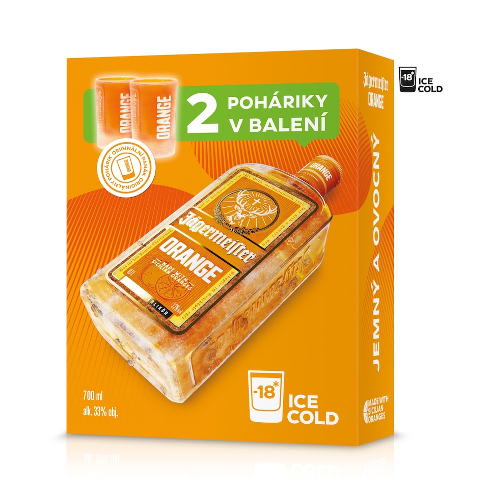 Jägermeister Orange 33% 700 ml + 2 Glasses