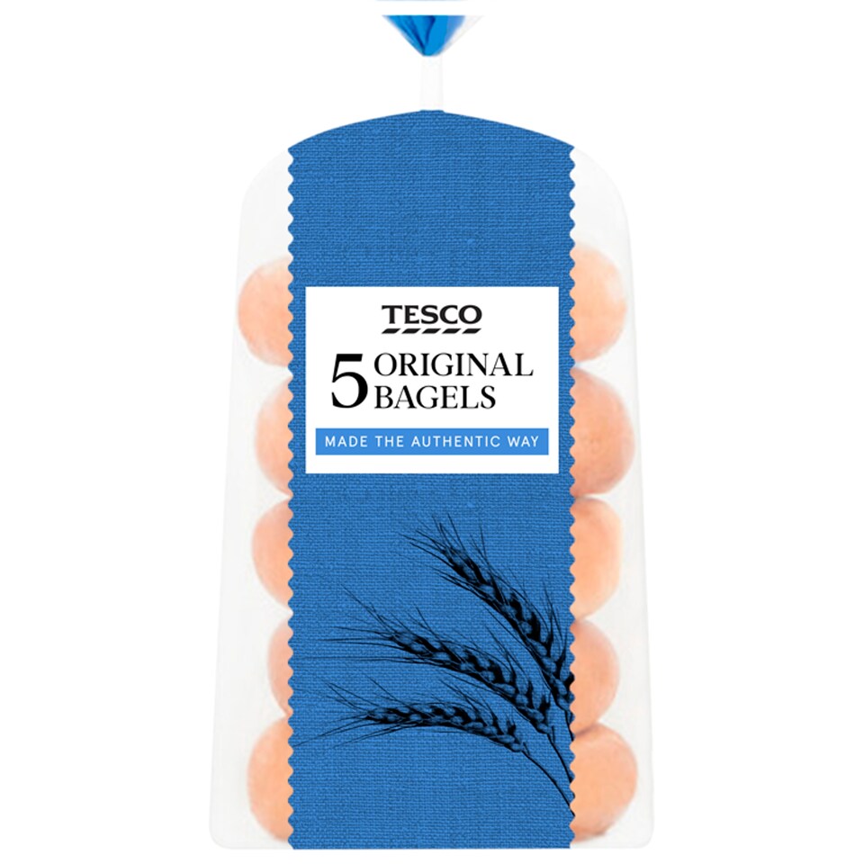 Tesco Original Plain Bagels 5 Pack