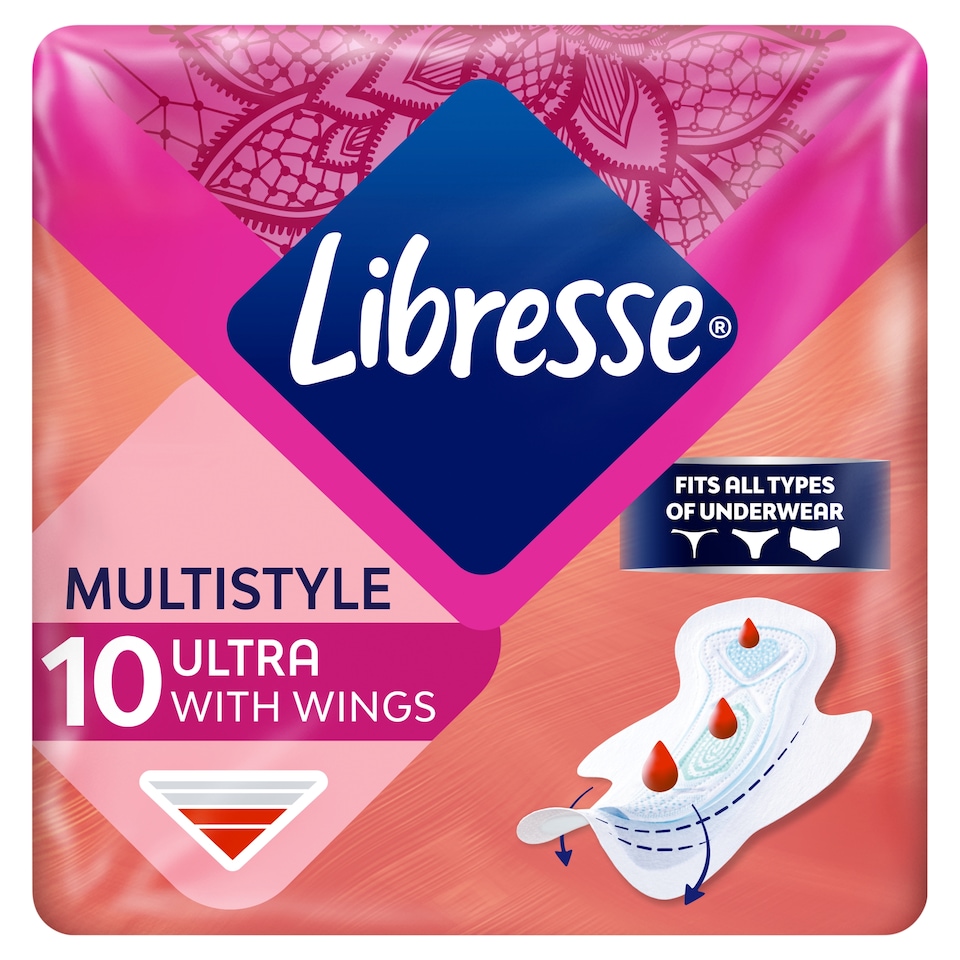 Libresse Ultra Multistyle szárnyas egészségügyi betét, minden fehérneműhöz 10 db  1. kép