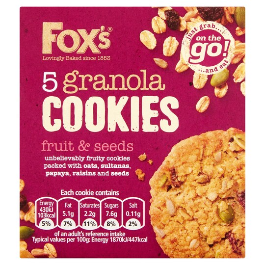 Fox's Granola Fruity Cookies 115g Tesco Groceries