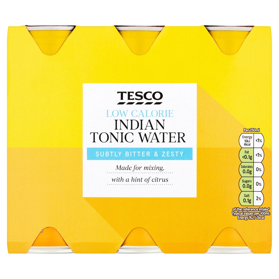 Tesco Low Calorie Indian Tonic Water 6 x 250ml