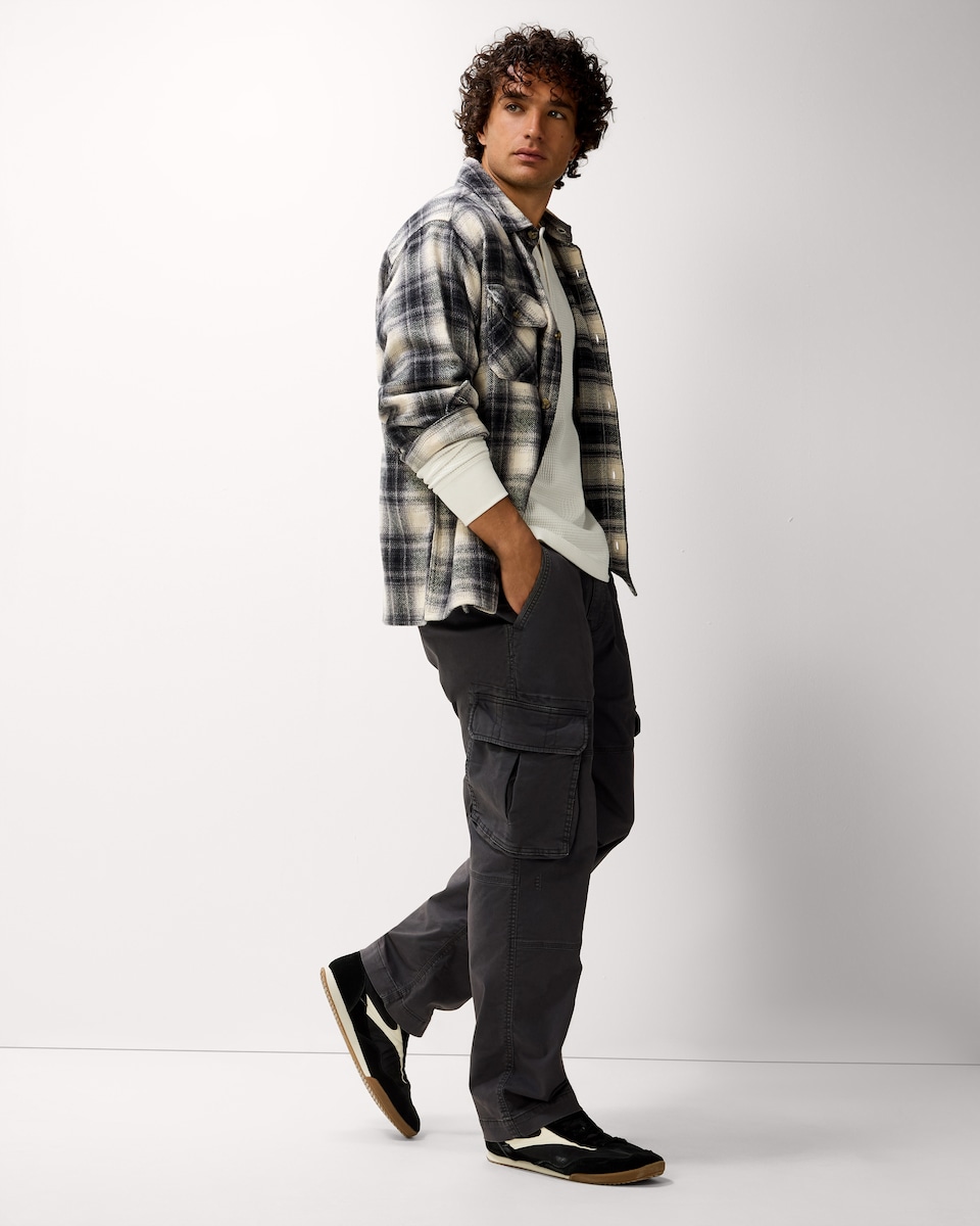 image 1 of RDA Pure Cotton Checked Shirt in Cream