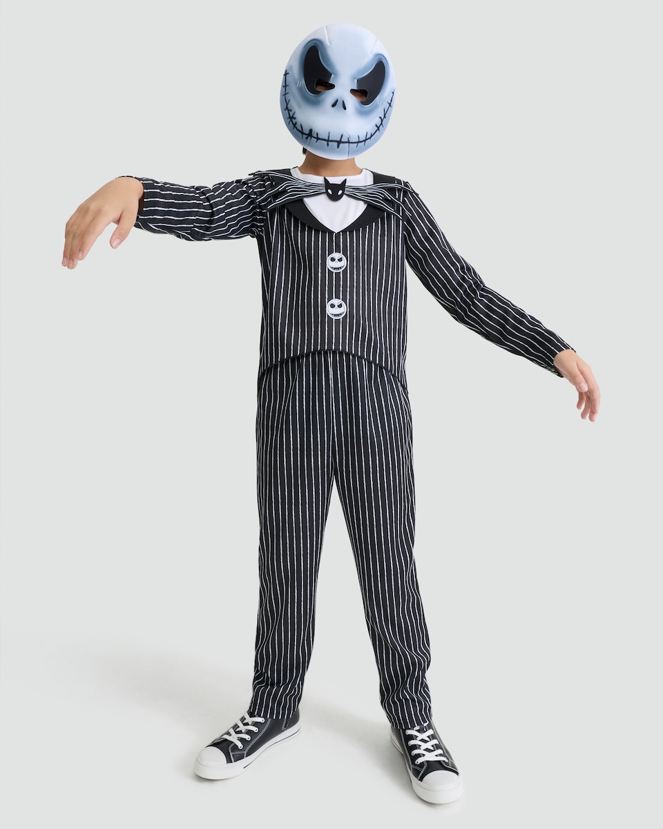 image 1 of Disney The Nightmare Before Christmas 4-Piece Fancy Dress Costume in Black