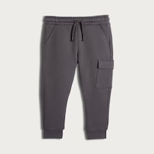 F&F Boys Cotton Rich Cuffed Cargo Joggers in Grey
