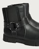 image 3 of F&F Girls Strap Buckle Detail Chunky Ankle Boots in Black