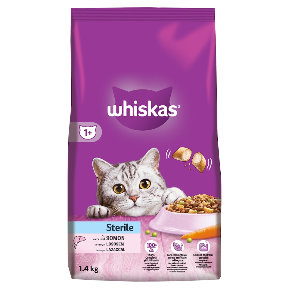 Whiskas Sterile s božským lososem 1,4kg