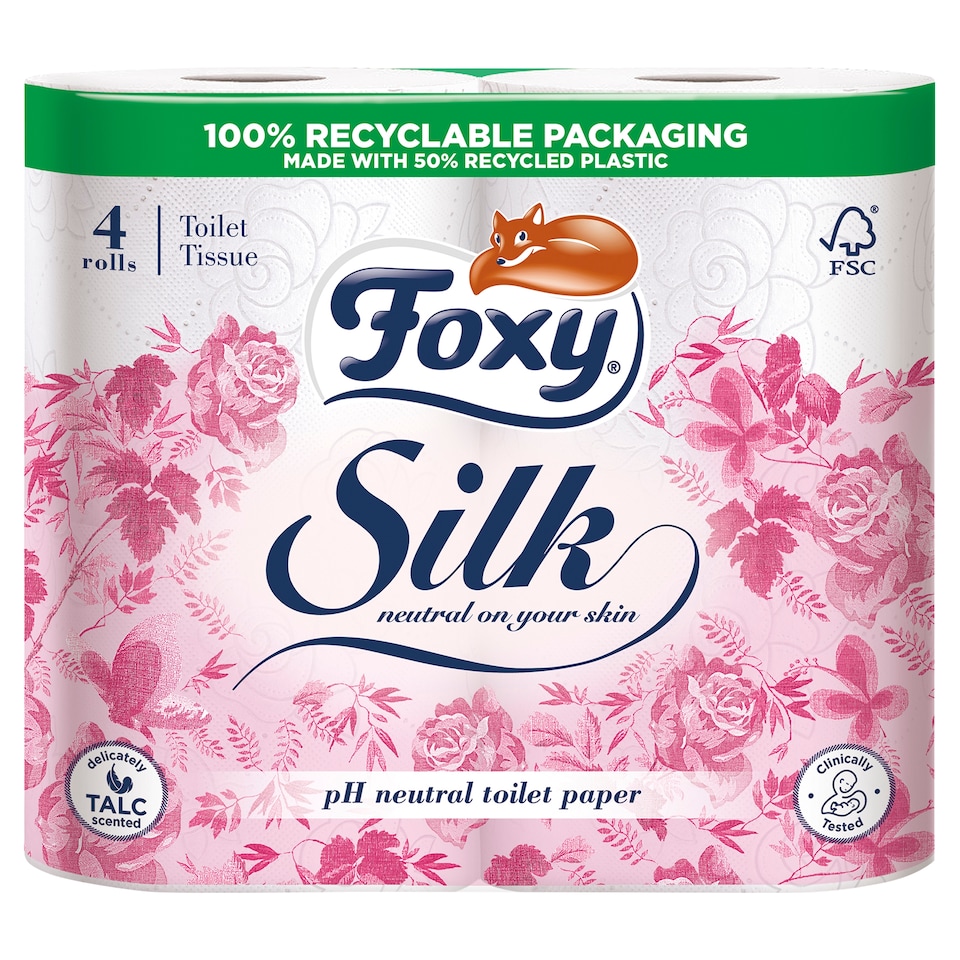 Foxy Silk Toilet Tissue 4 Rolls