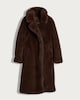image 5 of F&F Faux Fur Pocket Detail Longline Coat in Brown