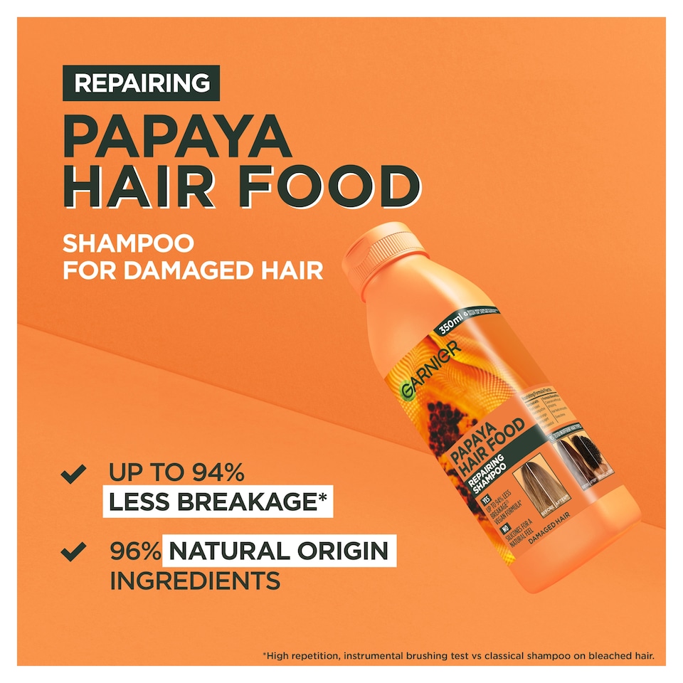 image 1 of Garnier Ultimate Blends Hair Food Papaya Shampoo 350ml
