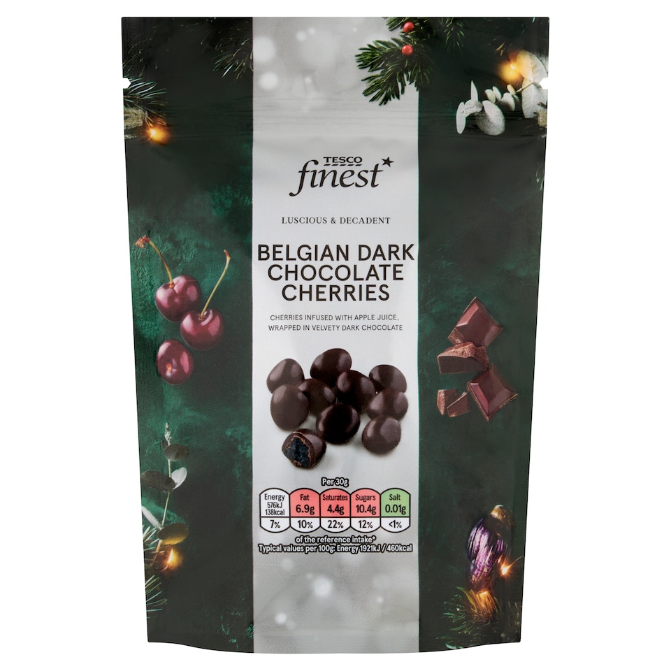 Tesco Finest Belgium Dark Chocolate Cherries 130g