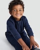 image 2 of F&F Boys Cotton Rich Pocket Front Half Zip Sweatshirt in Blue