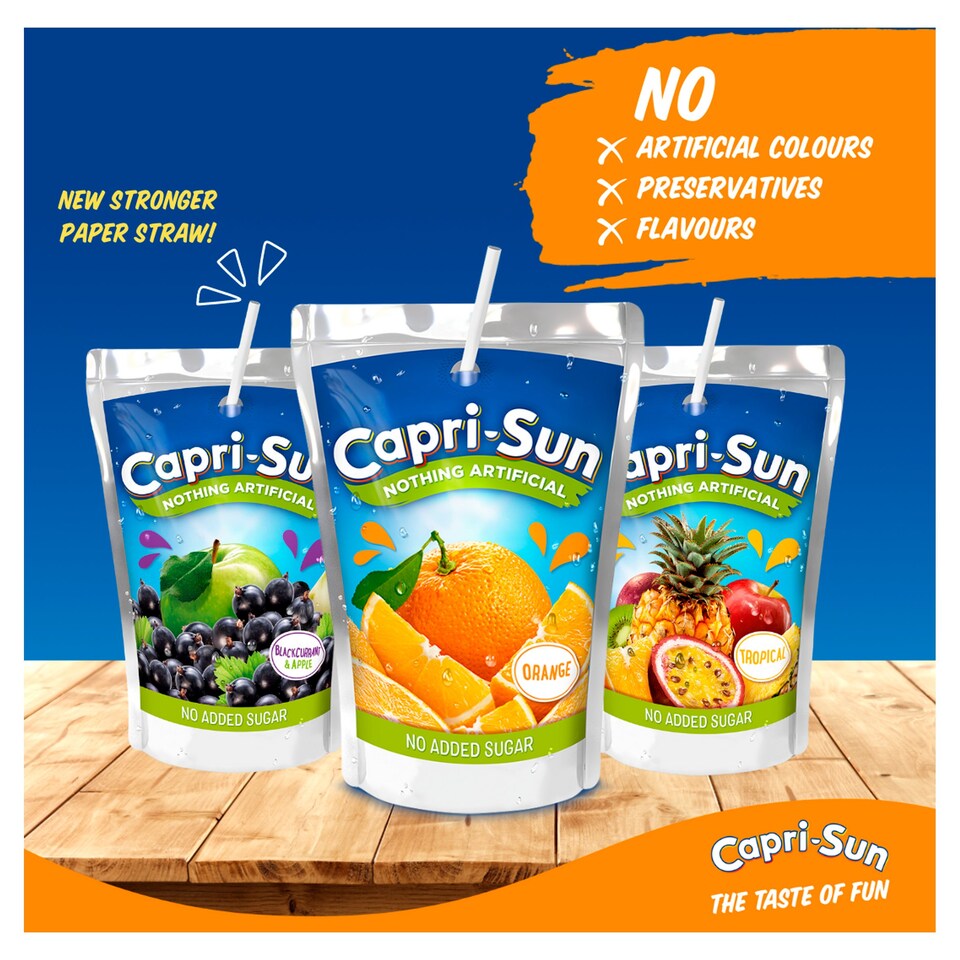 image 1 of Capri Sun No Added Sugar Orange Drink 15 X 200Ml