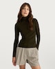 image 2 of F&F Roll Neck Long Sleeved Top with Wool in Olive