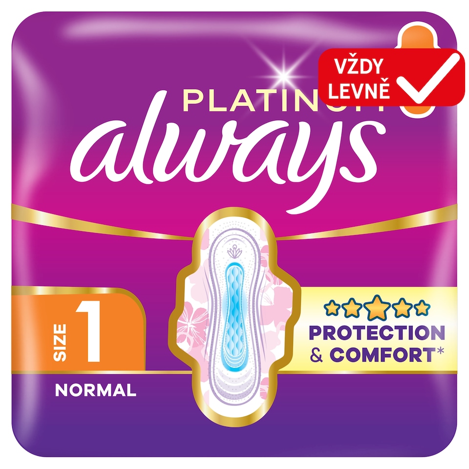 Obrázek 1 pro produkt Always Platinum Hygienické Vložky Normal (Velikost 1) 30 Ks