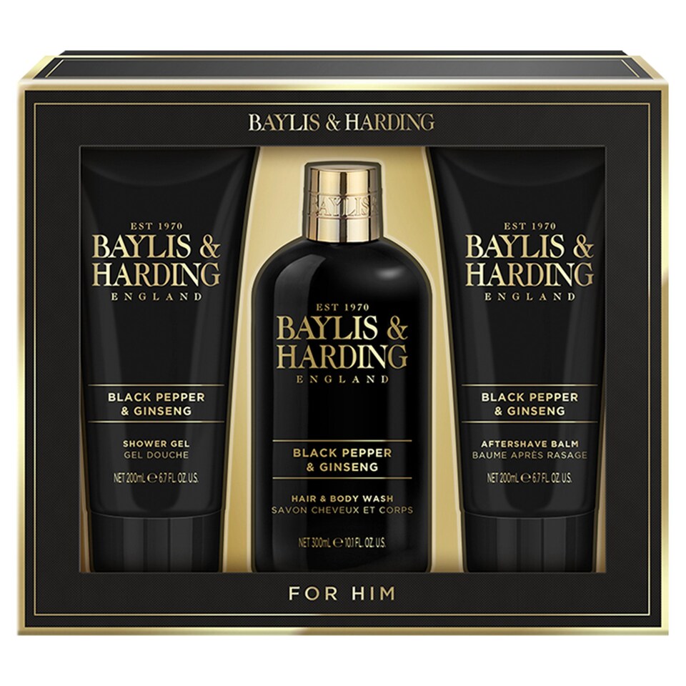 Baylis & Harding 3Pce Mens Giftset Black Pepper And Ginseng