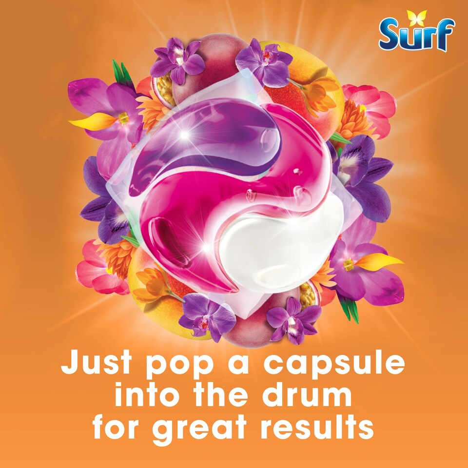 image 1 of Surf 3 In 1 Passion Bloom Washing Capsules 15 Washes 259.5g