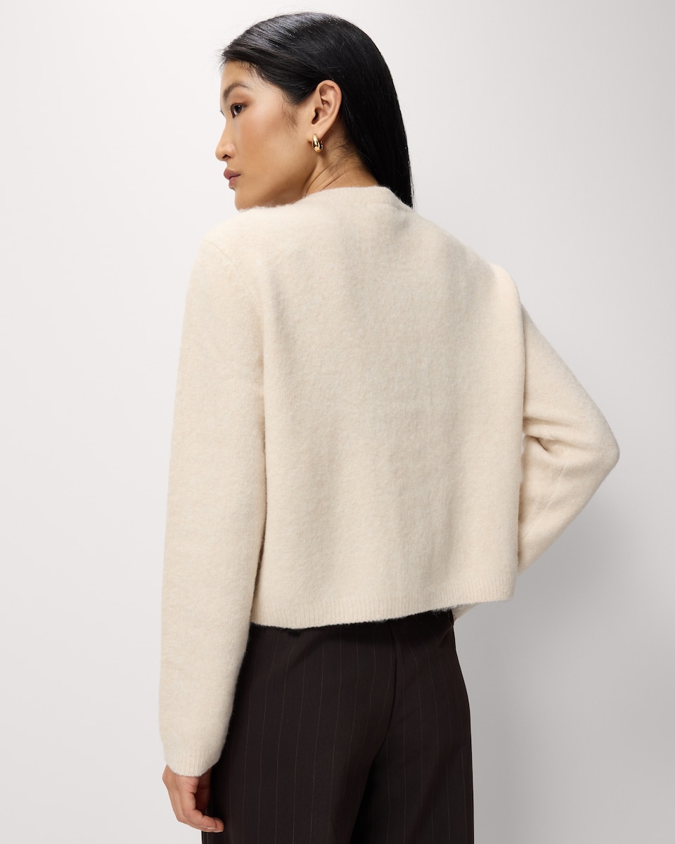 image 1 of F&F Crew Neck Cardigan in Neutral