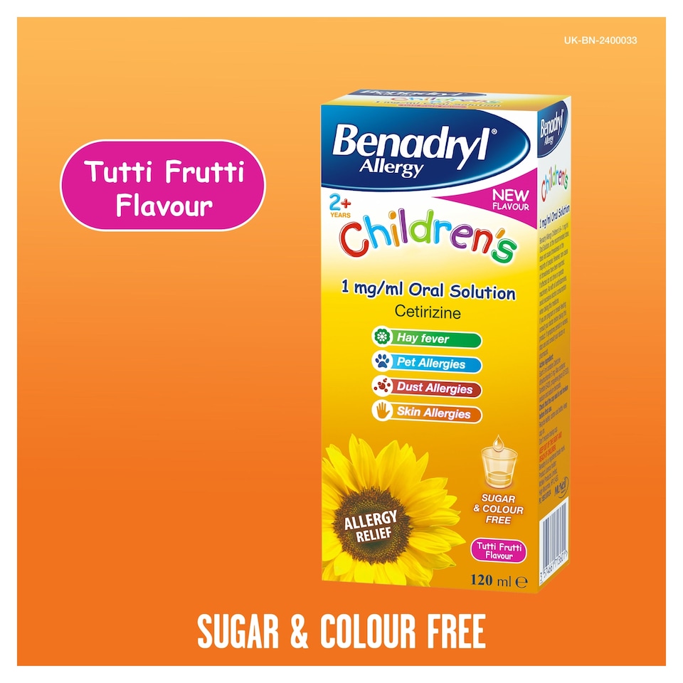 image 1 of Benadryl Allergy Children's Oral Solution Tutti Frutti Flavour 6YR+ 120ml