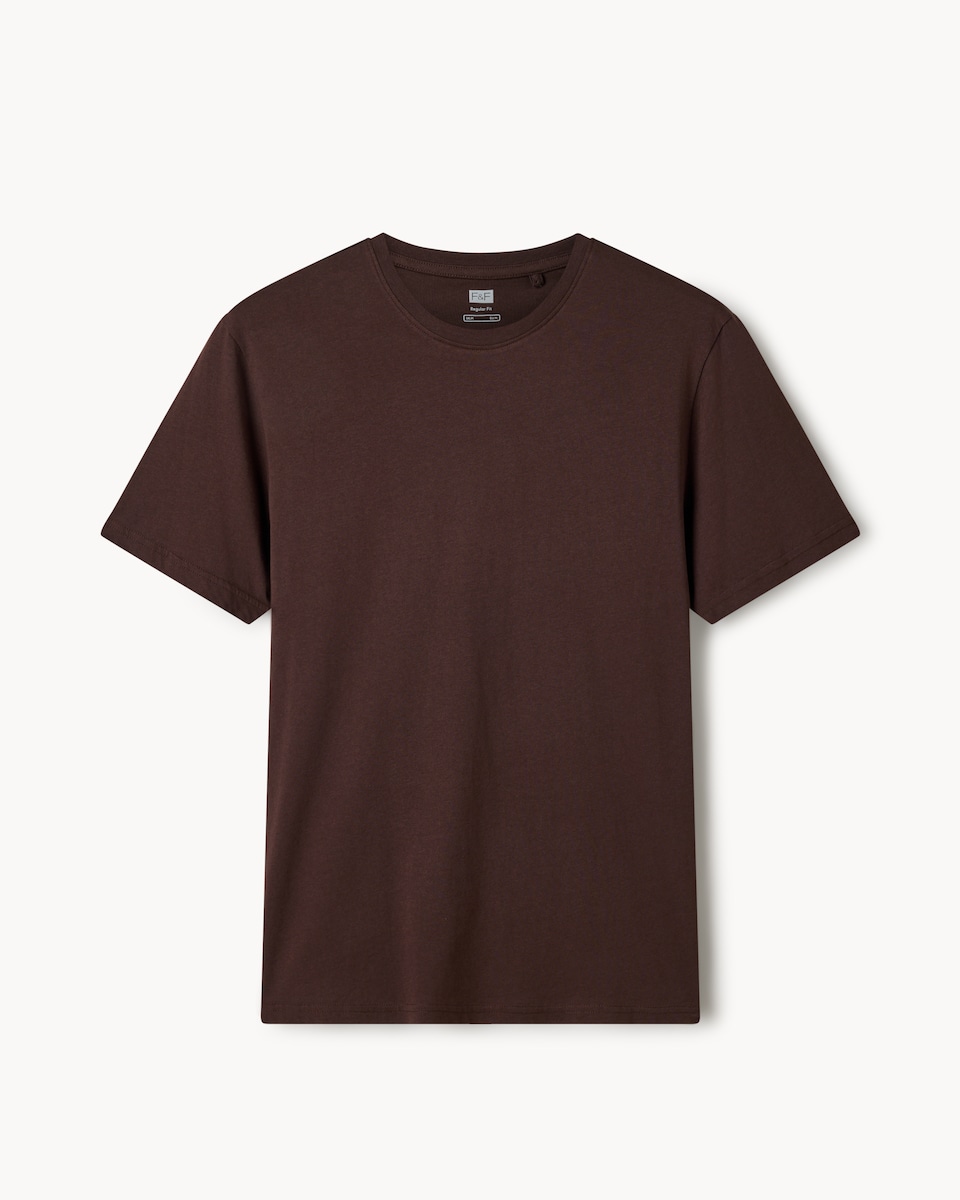 image 1 of F&F Pure Cotton T-Shirt in Brown