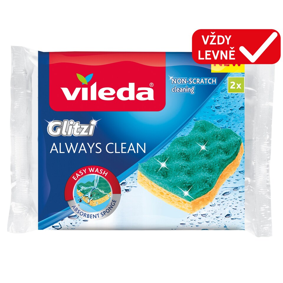Vileda Glitzi Always Clean Viscous Sponge 2 pcs