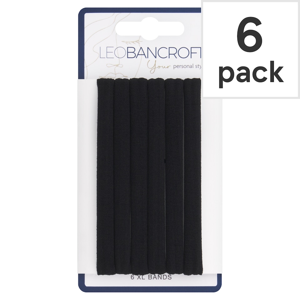Leo Bancroft Extra Large Soft Bands Black 6 Pack