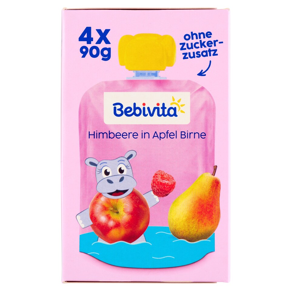 Obrázek 1 pro produkt Bebivita Jablko, hruška, malina 4 x 90g (360g)