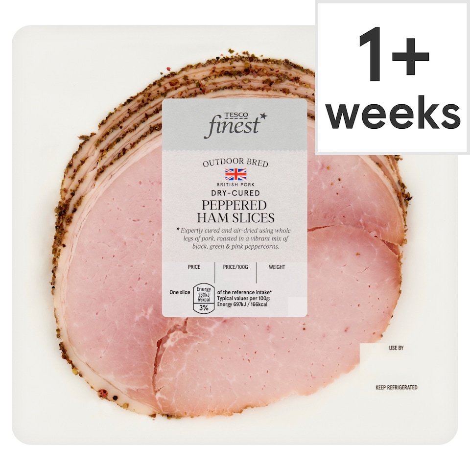 Tesco Finest Dry-Cured Peppercorn Ham Slices 130g