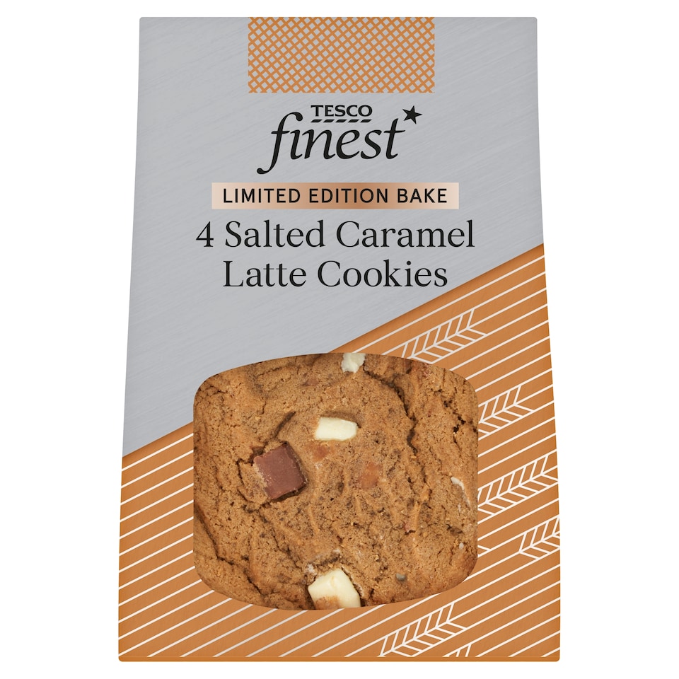 image 1 of Tesco Finest Salted Caramel Latte Cookies 4 Pack