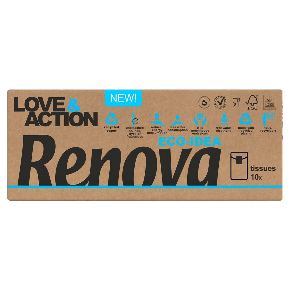 Renova Love & Action Pocket Tissue 10 Pack