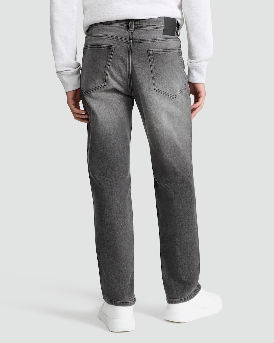 image 1 of F&F Cotton Rich Straight Leg Jeans in Grey