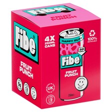 Fibe Fruit Punch Soda Drink 4 x 250ml