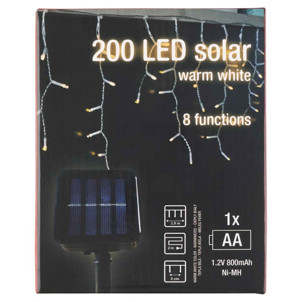 Snow Meister SM2519 200 LED svetelné cencúle teplá biela