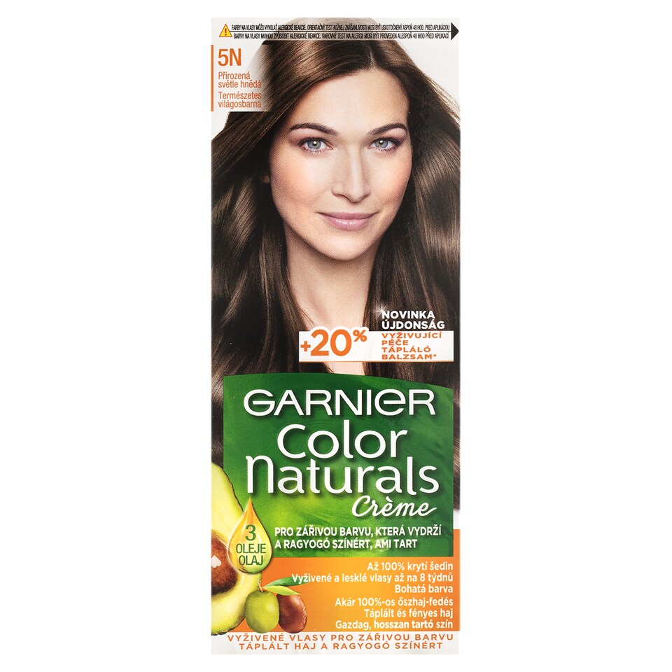 Garnier Color Naturals permanentná farba na vlasy 5 N Prirodzená svetlohnedá, 60 +40 +12 ml