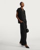 image 3 of F&F Woven Button Front Short Sleeved Blouse in Black