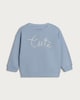 image 4 of F&F Girls Cotton Rich Cute Slogan Sweatshirt in Blue