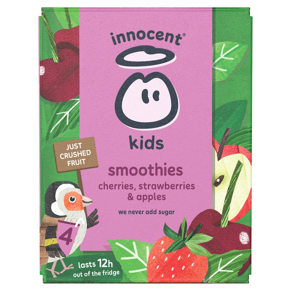 image 1 of innocent Kids Smoothies Cherries, Strawberries & Apples 4 x 150ml