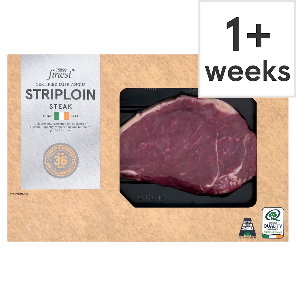 Tesco Finest Certified Irish Angus 10oz Striploin Steak 284g