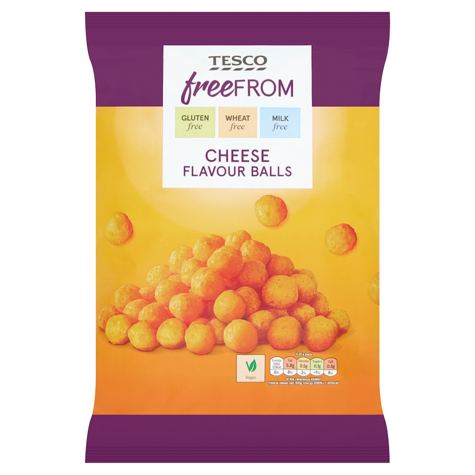 Tesco Free From Cheese Balls Snacks 150g