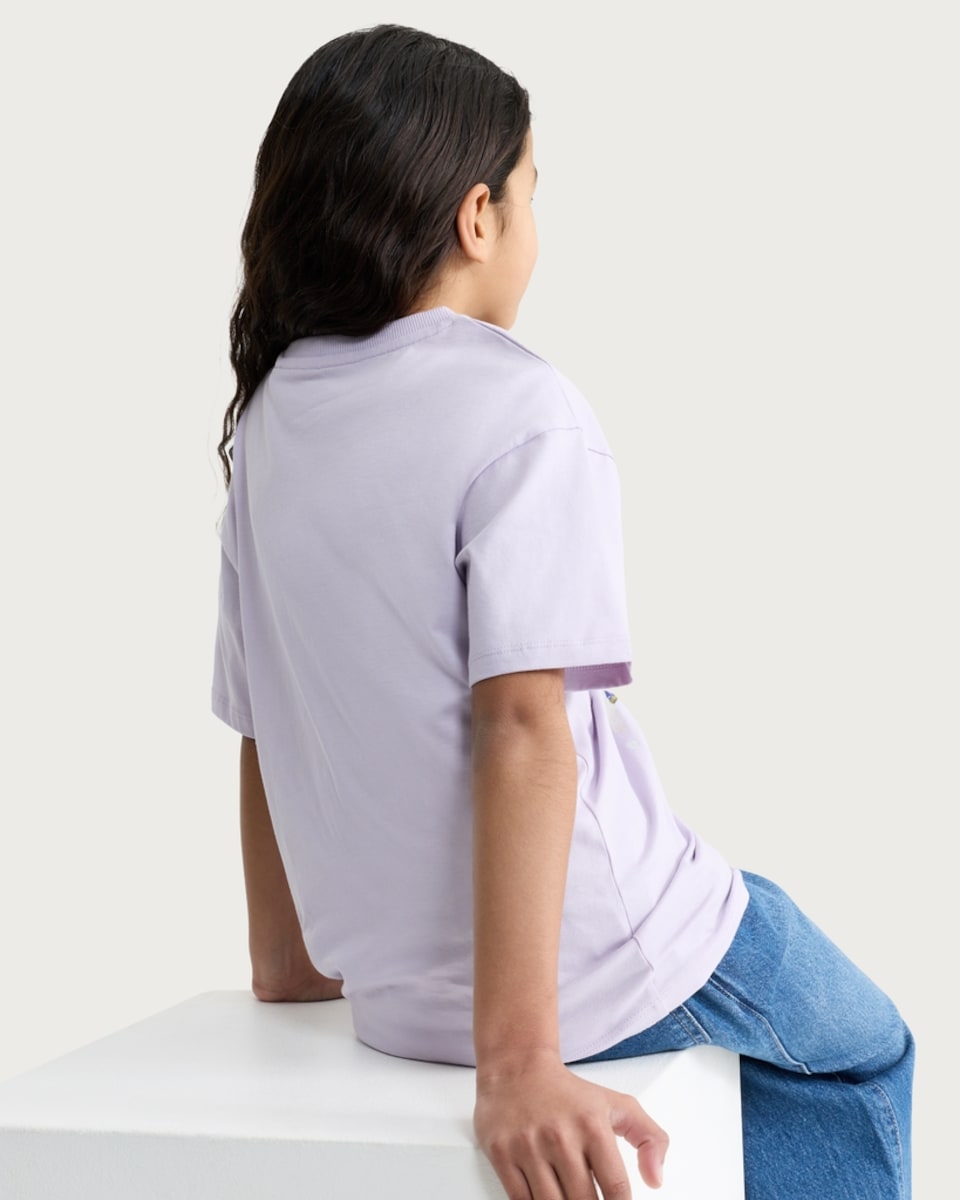 image 1 of K-Pop Demon Hunters Pure Cotton Saja Boys T-Shirt in Lilac