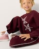 image 1 of F&F Girls 2-Piece Cotton Rich Star Embroidered Sweatshirt and Jogger Set in Burgundy
