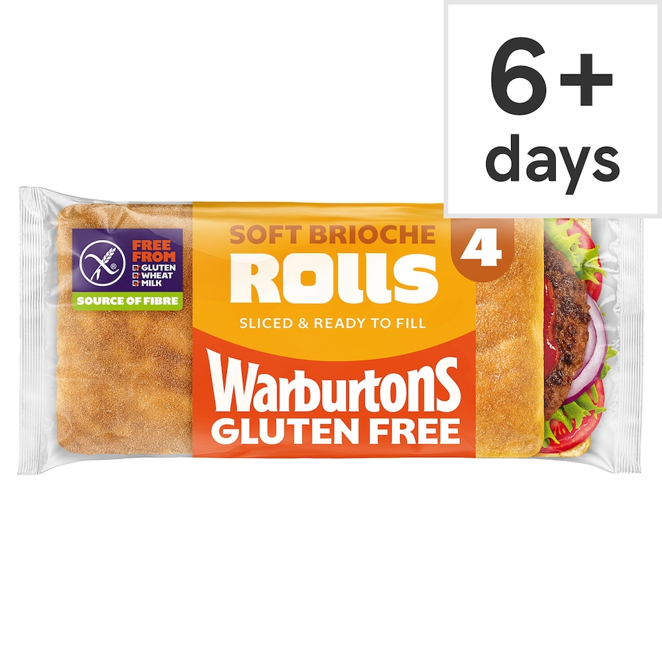 Warburtons Gluten Free Soft Brioche Rolls 4 pack