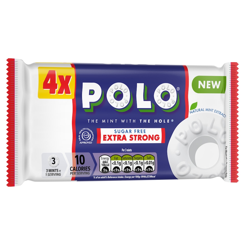 image 1 of Polo Sugar Free Extra Strong Tube 4 x 33.4g