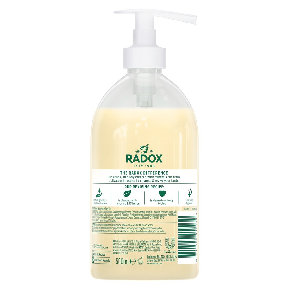 image 1 of Radox Liquid Handwash Care & Nourish 500Ml