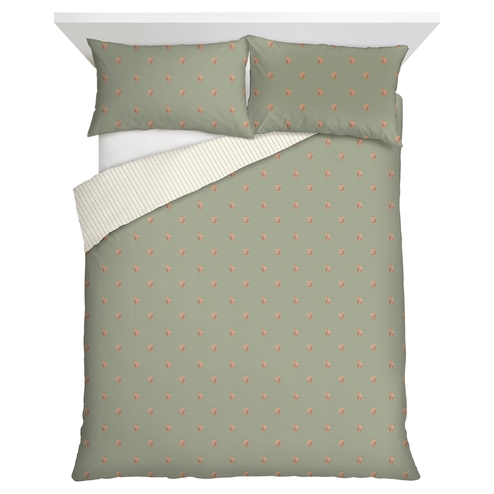 F&F Home Brushed Cotton Highland Cow Duvet Cover Set Double
