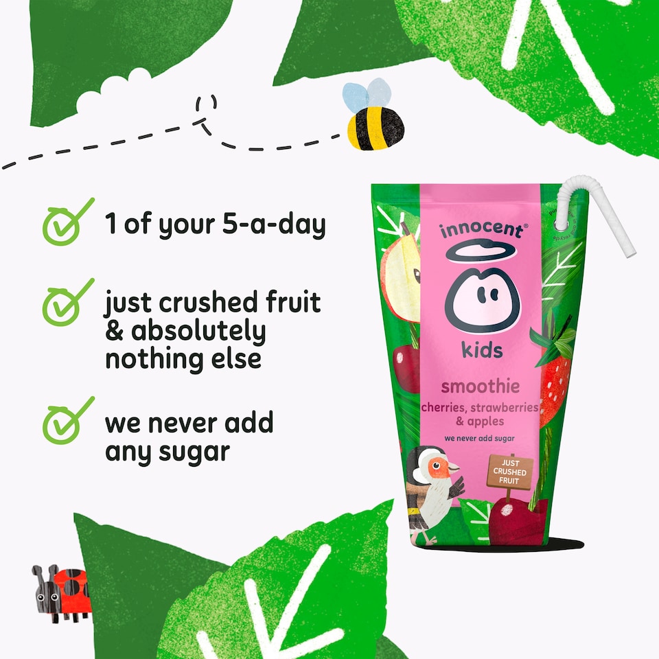 image 1 of innocent Kids Smoothies Cherries, Strawberries & Apples 4 x 150ml