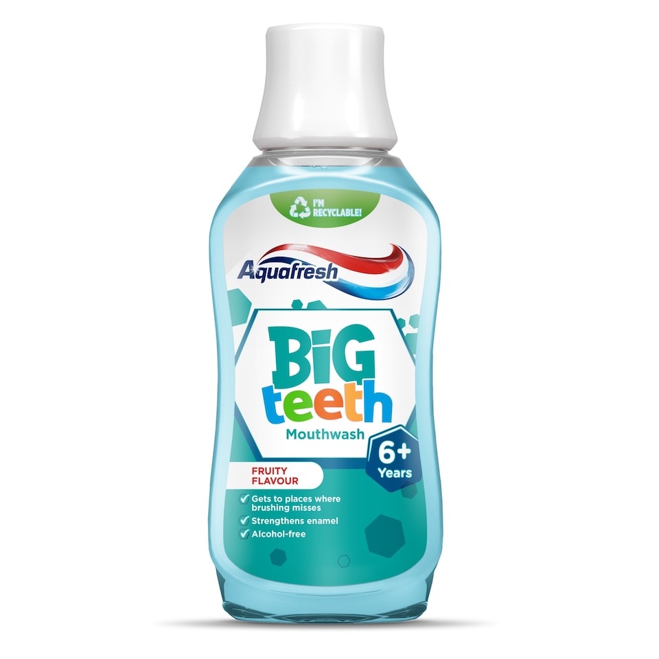 image 1 of Aquafresh Kids Mouthwash Big Teeth Fruity Flavour 6-8 Years 300ml